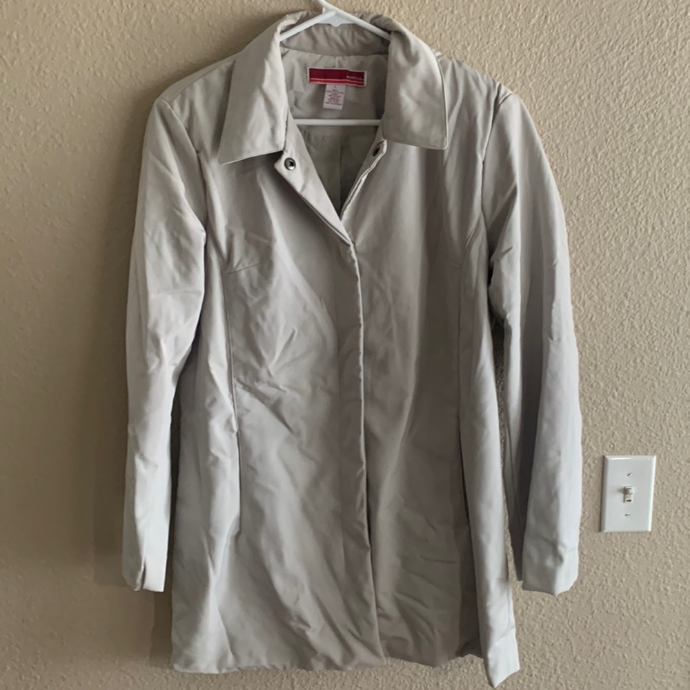 Merona Light Beige Snap Button Long Coat Large